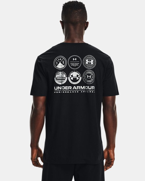 Men's UA Multi Crest Logo Short Sleeve, Black, pdpMainDesktop image number 1